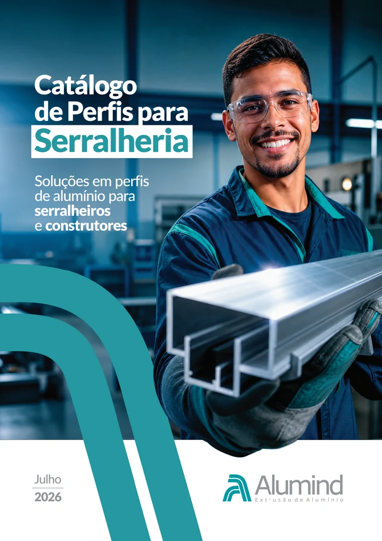 Capa do Catálogo de Perfis para Serralheria da Alumind